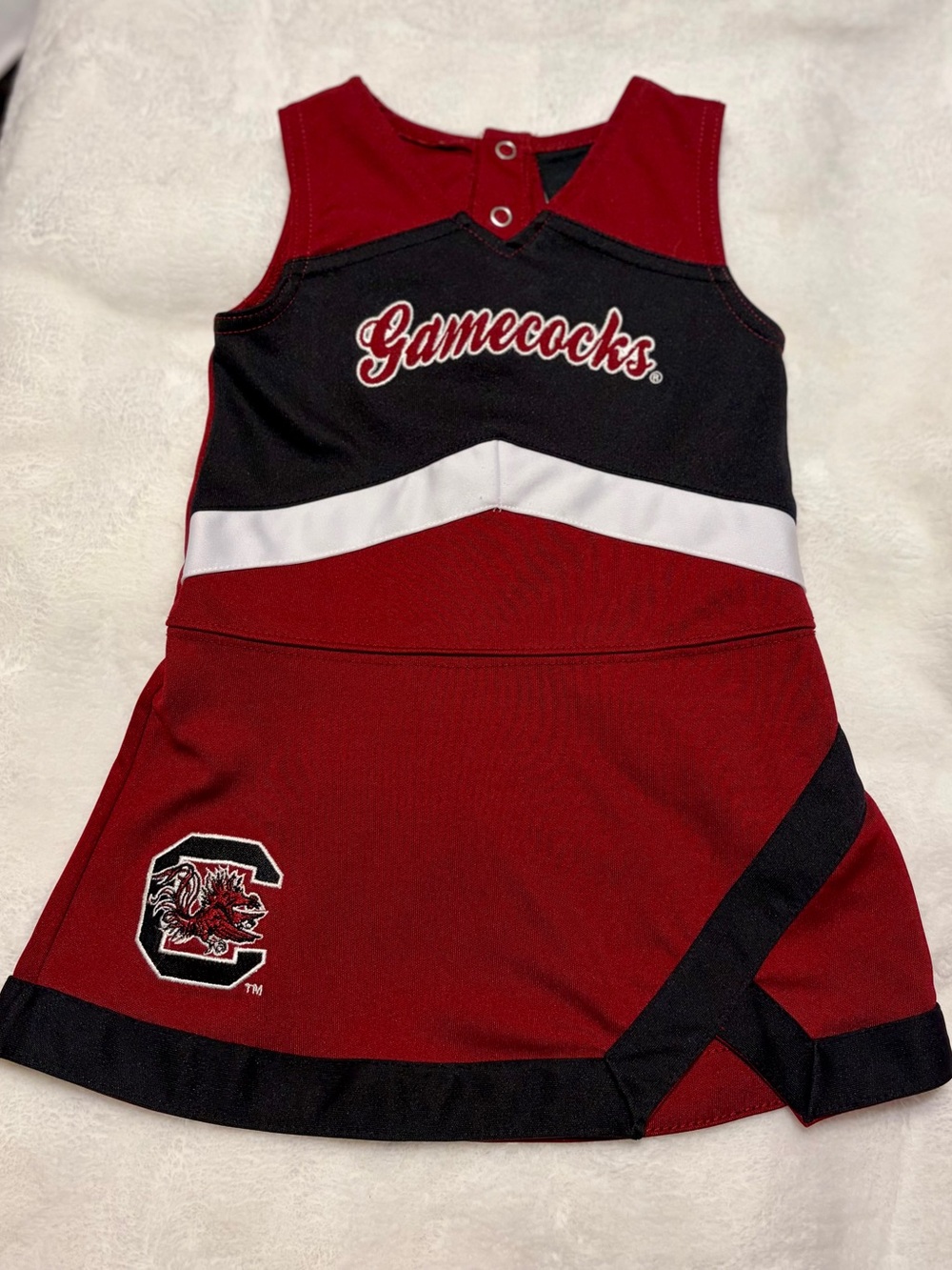 Gen2 Toddler Gamecock Cheerleader Dress 2 snaps on upper back for ease